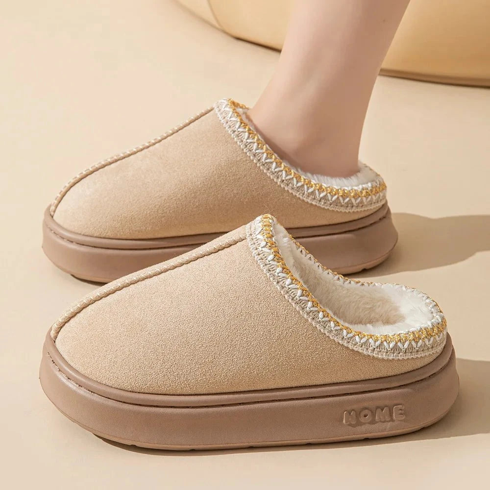 Lavinque Slippers Kaki / 36-37 Pantoufles Hiver | Doublure Chaude | Confort et Élégance