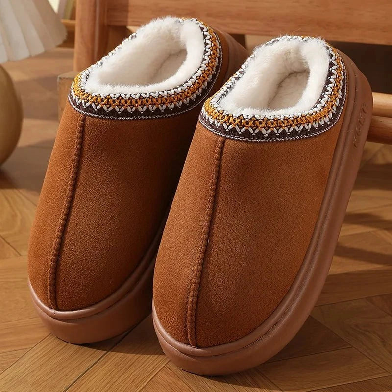Lavinque Slippers Marron / 35 Chaussons Hiver Doublés | Marron Caramel | Ultra Chauds & Confort Absolu