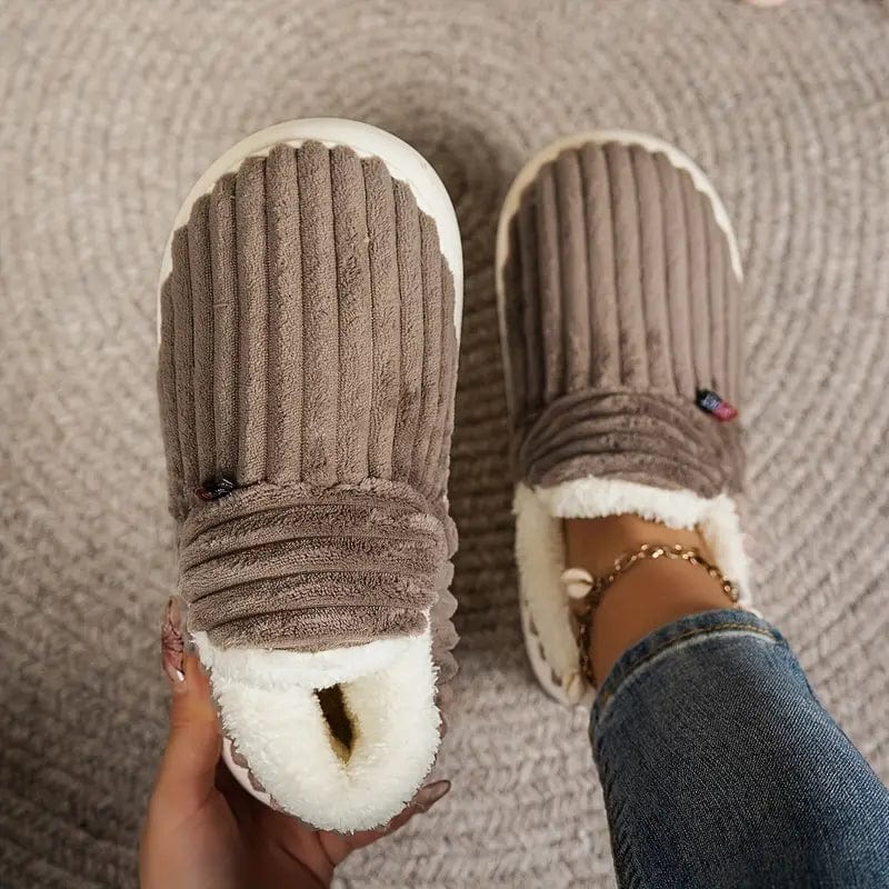 Lavinque Slippers Marron / 36/37 Chaussons Hiver Doublés | Ultra Confortables | Antidérapants et Chaleureux
