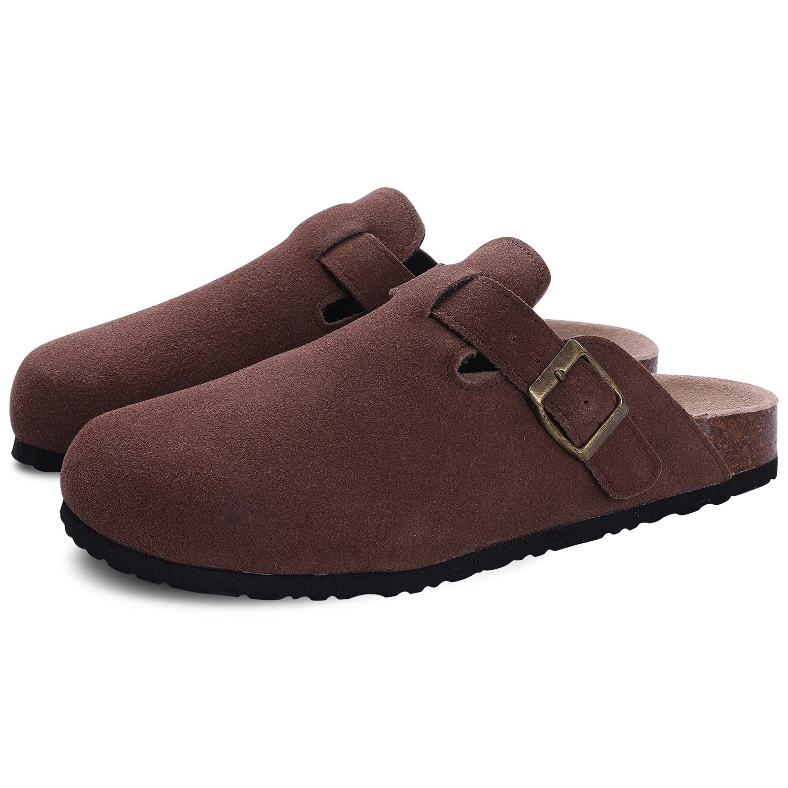 Lavinque Slippers Marron / 36 Sabots en Suédine | Confort & Élégance | Semelle Ergonomique