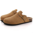 Lavinque Slippers Marron Clair / 36 Sabots en Suédine | Confort & Élégance | Semelle Ergonomique