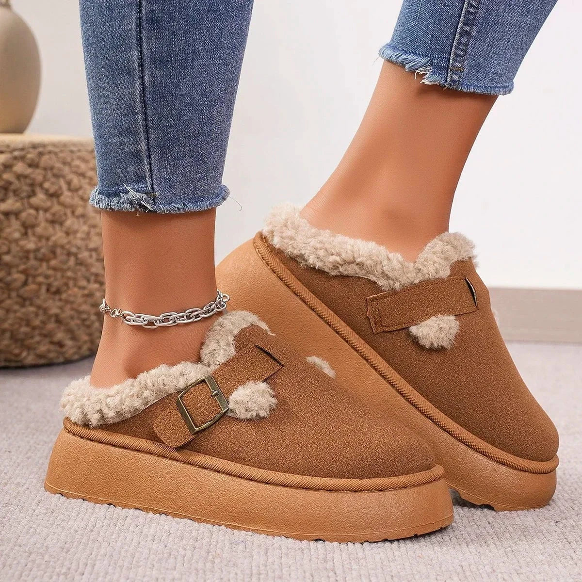Lavinque Slippers Mules Hiver | Doublure Chaude & Semelle Confort | Cocooning & Style