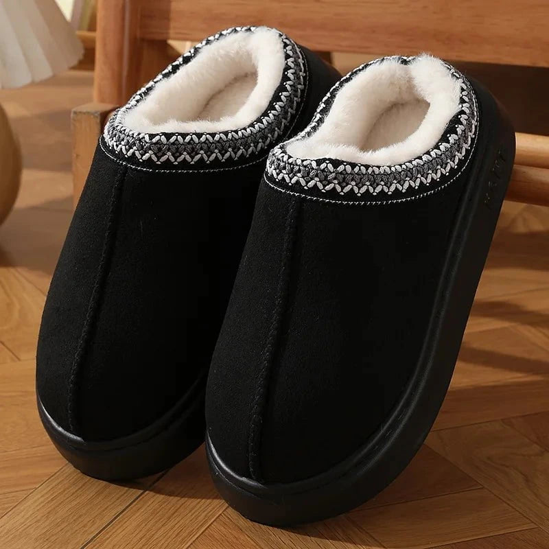 Lavinque Slippers Noir / 35 Chaussons Hiver Doublés | Marron Caramel | Ultra Chauds & Confort Absolu