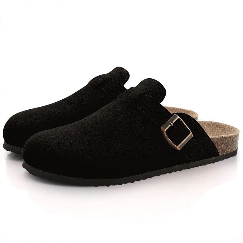 Lavinque Slippers Noir / 36 Sabots en Suédine | Confort & Élégance | Semelle Ergonomique