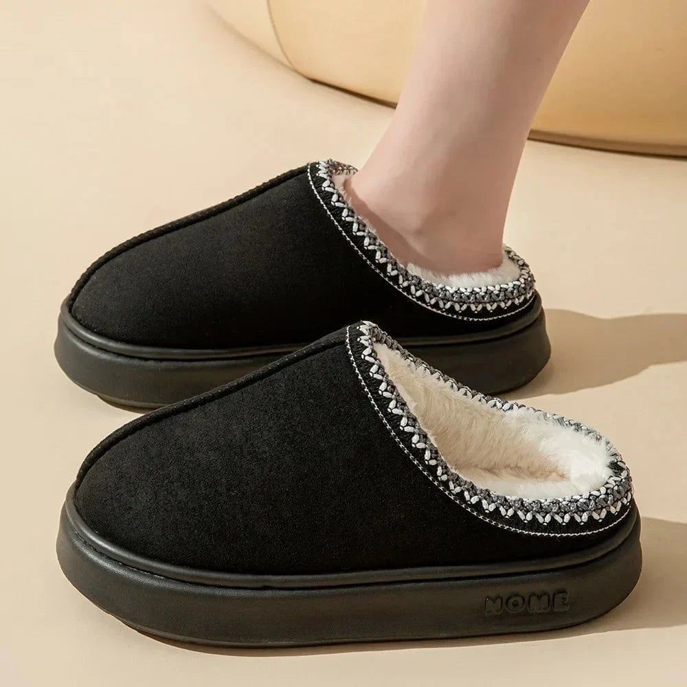 Lavinque Slippers Noir / 38-39 Pantoufles Hiver | Doublure Chaude | Confort et Élégance