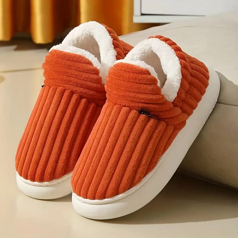 Lavinque Slippers Orange / 36/37 Chaussons Hiver Doublés | Ultra Confortables | Antidérapants et Chaleureux