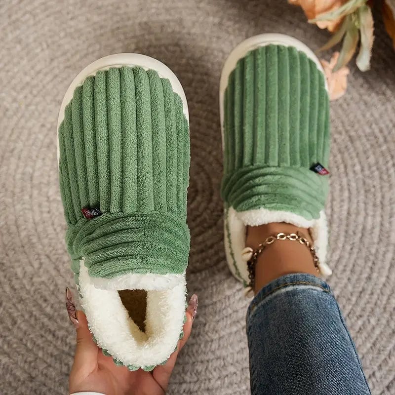 Lavinque Slippers Vert / 36/37 Chaussons Hiver Doublés | Ultra Confortables | Antidérapants et Chaleureux