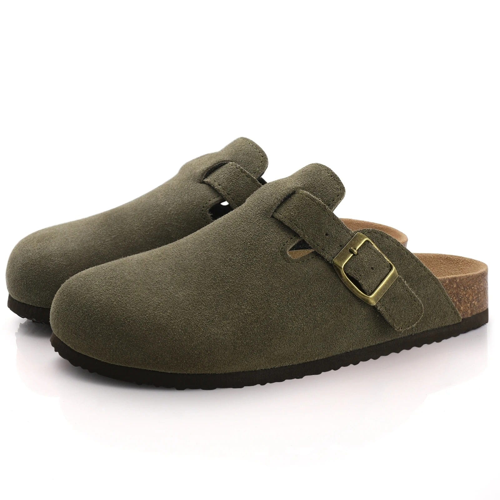 Lavinque Slippers Vert / 36 Sabots en Suédine | Confort & Élégance | Semelle Ergonomique