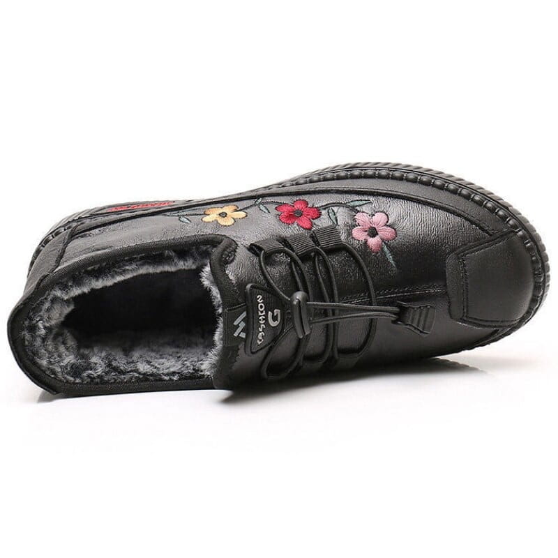 Lavinque Sneakers Baskets Confort à Broderies | Rouge Vin | Semelle Épaisse Antidérapante