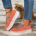 Lavinque Sneakers Baskets en velours côtelé | Orange | Tendance et confortables