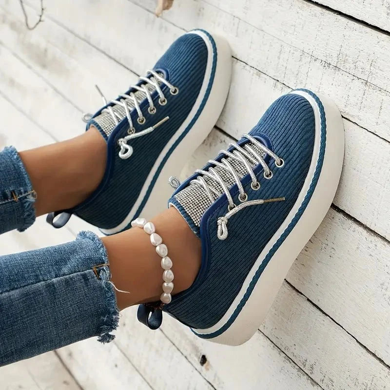 Lavinque Sneakers Baskets en velours côtelé | Orange | Tendance et confortables