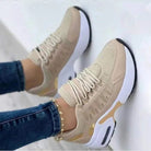 Lavinque Sneakers Beige / 35 Baskets sportwear à semelle épaisse | Gris et blanc | Confort et style dynamique
