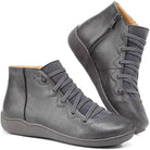 Lavinque Sneakers Gris / 35 Baskets Montantes | Cuir Synthétique & Fermeture Zippée | Confort & Style