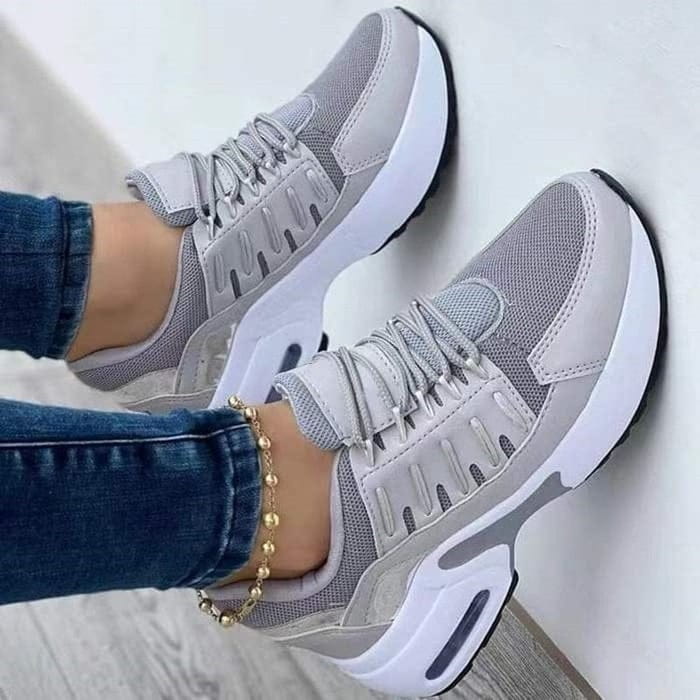 Lavinque Sneakers Gris / 35 Baskets sportwear à semelle épaisse | Gris et blanc | Confort et style dynamique