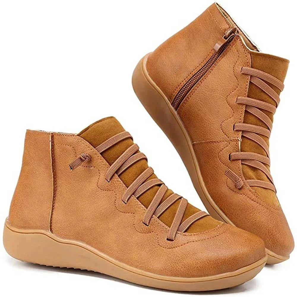 Lavinque Sneakers Marron / 35 Baskets Montantes | Cuir Synthétique & Fermeture Zippée | Confort & Style