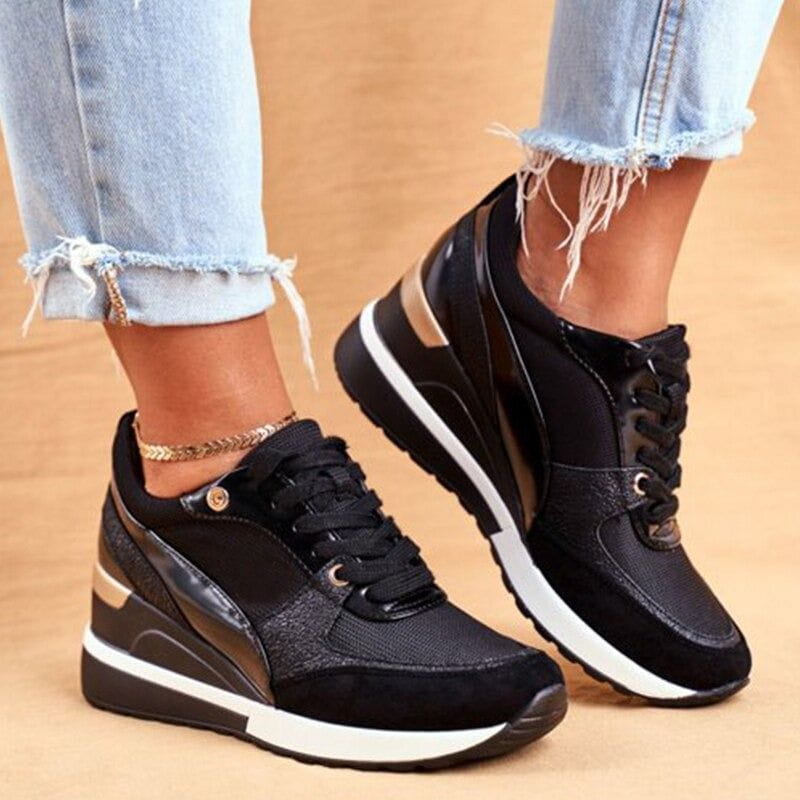 Lavinque Sneakers Noir / 35 Baskets Femme | Chic & Sport | Confort et Élégance