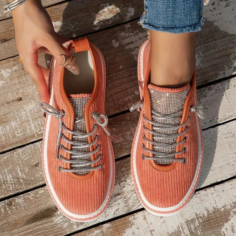 Lavinque Sneakers Orange / 36 Baskets en velours côtelé | Orange | Tendance et confortables