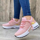 Lavinque Sneakers Rose / 35 Baskets sportwear à semelle épaisse | Gris et blanc | Confort et style dynamique