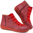 Lavinque Sneakers Rouge / 35 Baskets Montantes | Cuir Synthétique & Fermeture Zippée | Confort & Style