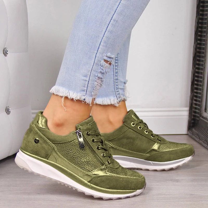 Lavinque Sneakers Vert / 36 Baskets Brillantes | Confort et Style | Tendance et Polyvalence