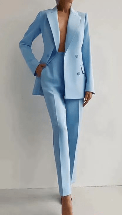 Lavinque Suits Bleu clair / S Tailleur Pantalon Élégant | Chic & Puissance Féminine | Style Sophistiqué