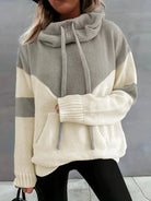 Lavinque Sweater Abricot / S Pull à Col Montant | Maille Douce | Confort et Style Hivernal