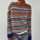 Lavinque Sweater Arc-en-ciel / S Pull Rayé en Maille | Doux et Coloré | Coupe Décontractée