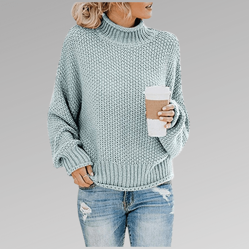 Lavinque Sweater Bébé Bleu / S Pull Crème Oversize | Maille Épaisse | Chaud & Décontracté