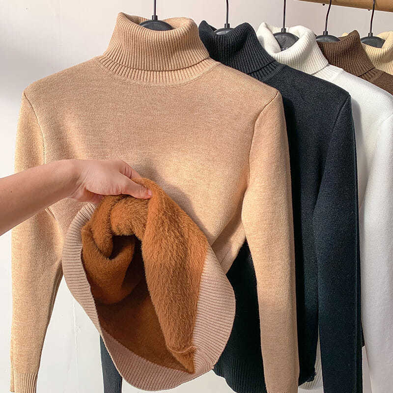 Lavinque Sweater Beige / S Pull Col Roulé Hiver | Doublure Chaude | Élégant et Confortable