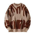 Lavinque Sweater Beige / S Pull Graphique Oversize | Noir & Gris Clair | Audacieux et Confortable