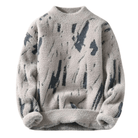 Lavinque Sweater Beige / S Pull Sherpa Graphique | Gris Moucheté | Ultra Douillet et Tendance