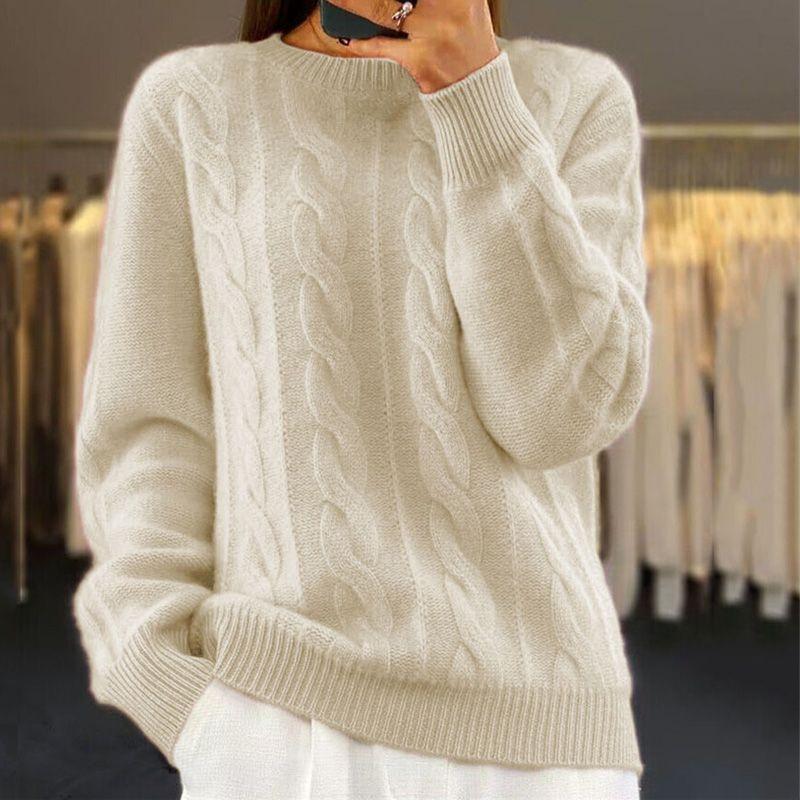 Lavinque Sweater Beige / S Pull Torsadé Classique | Écru | Doux, Intemporel et Confortable