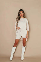 Lavinque Sweater Beige / S Robe Pull Oversize | Marron | Confort et Élégance Décontractée