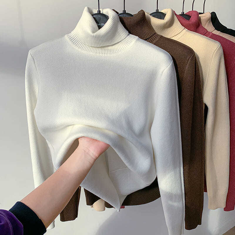 Lavinque Sweater Blanc / S Pull Col Roulé Hiver | Doublure Chaude | Élégant et Confortable