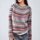 Lavinque Sweater Blanc / S Pull Hivernal | Motifs Bohèmes | Chaleur et Style