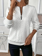 Lavinque Sweater Blanc / S Sweat Tricoté Zippé | Confort & Élégance | Style Décontracté