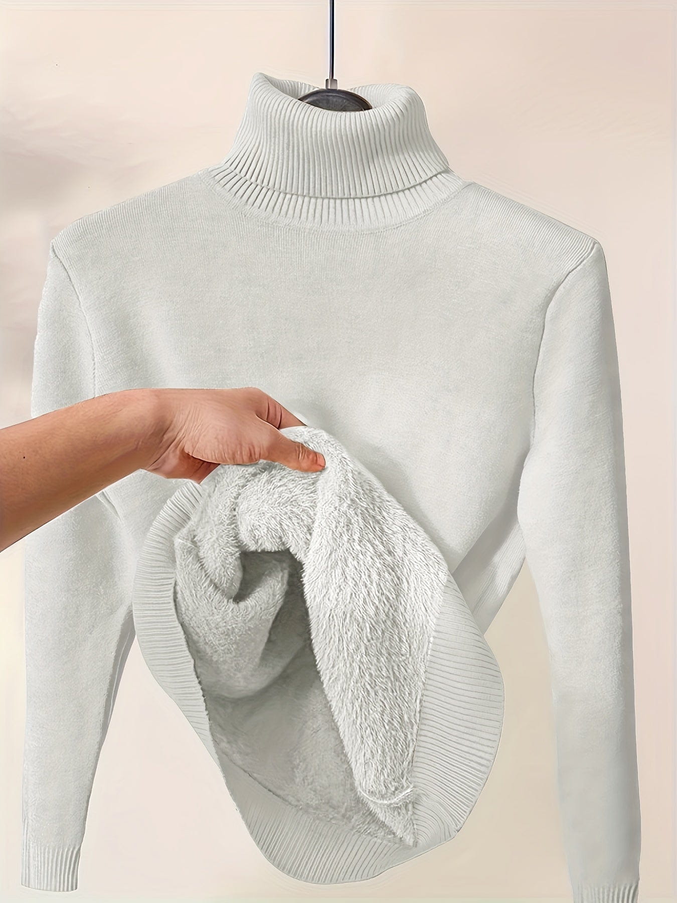 Lavinque Sweater Blanc / XS Pull col roulé doublé | Blanc | Chaleur et élégance hivernale