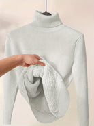 Lavinque Sweater Blanc / XS Pull col roulé doublé | Blanc | Chaleur et élégance hivernale