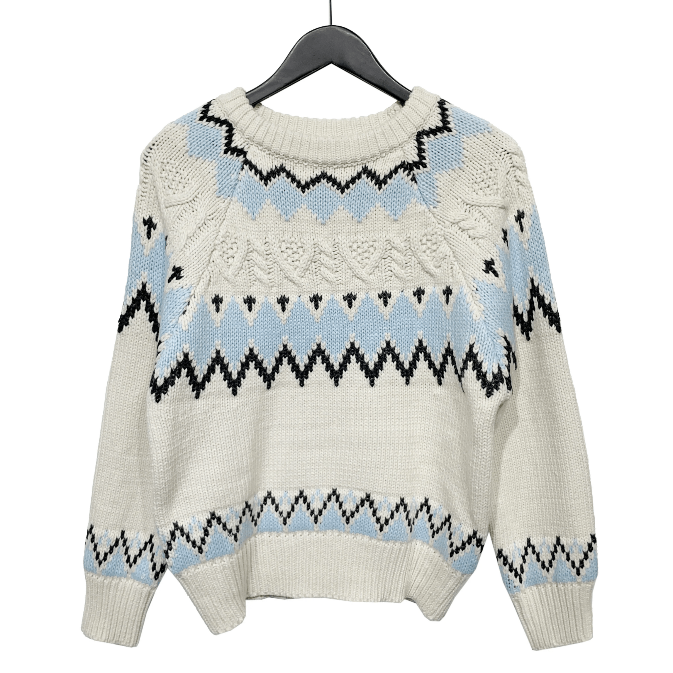 Lavinque Sweater Blanc / XS Pull en Maille Hiver | Confortable | Motif Géométrique
