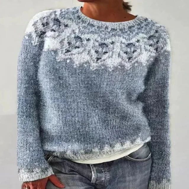 Lavinque Sweater Bleu ciel / Blanc / S Pull Rayé en Maille | Doux et Coloré | Coupe Décontractée