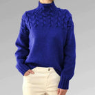 Lavinque Sweater Bleu foncé / S Pull Maille Hiver | Col Montant | Chaleur & Élégance