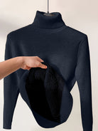 Lavinque Sweater Bleu Marine / XS Pull Col Roulé | Doublure Chaude | Élégance et Confort Hivernal