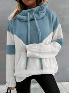 Lavinque Sweater Bleu / S Pull à Col Montant | Maille Douce | Confort et Style Hivernal