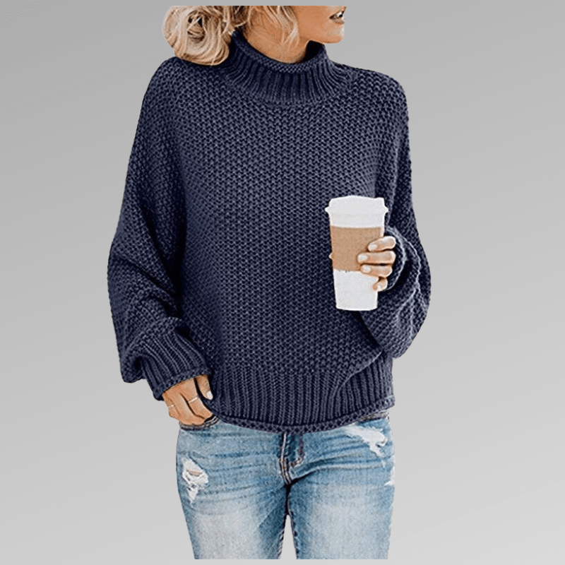 Lavinque Sweater Bleu / S Pull Crème Oversize | Maille Épaisse | Chaud & Décontracté
