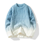 Lavinque Sweater Bleu / S Pull Dégradé Câble | Bleu Ciel & Blanc | Doux et Moderne