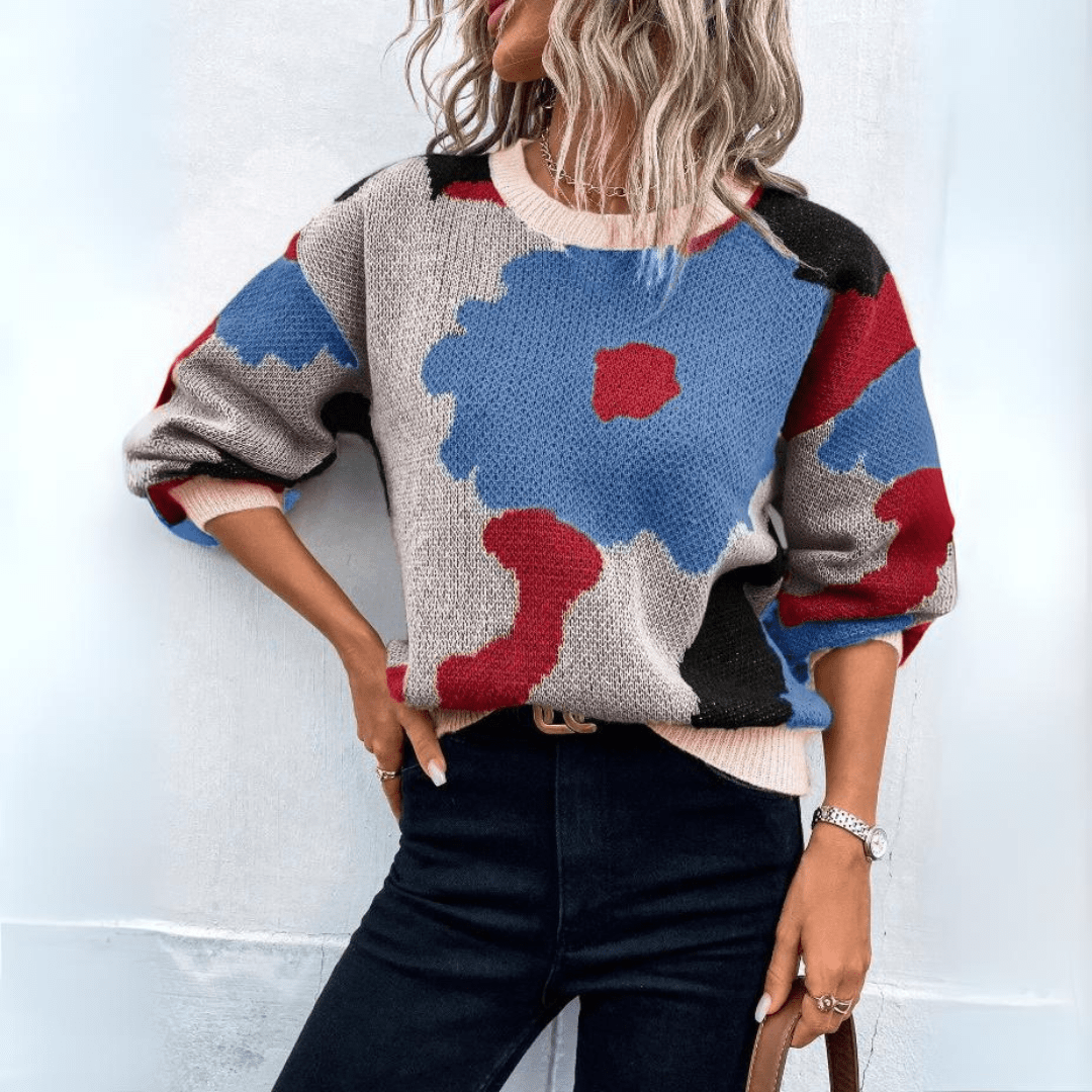 Lavinque Sweater Bleu / S Pull Graphique Coloré | Automne-Hiver | Style Tendance