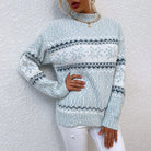 Lavinque Sweater Bleu / S Pull Hivernal | Motif Nordique | Chaleur et Élégance
