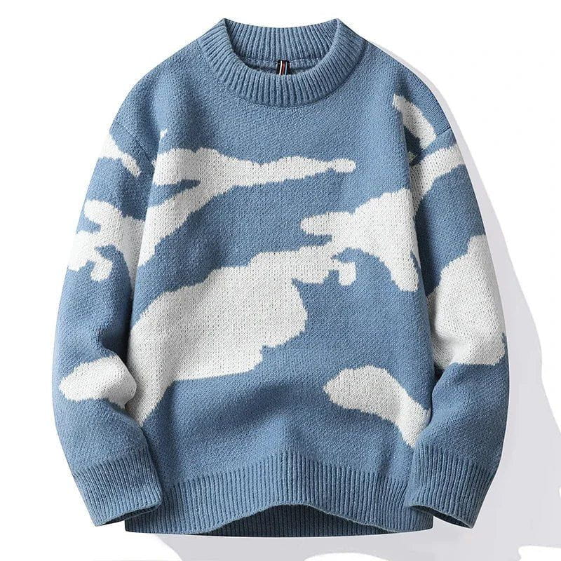 Lavinque Sweater Bleu / S Pull Oversize Camouflage | Beige & Gris | Confort et Style Urbain
