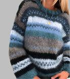 Lavinque Sweater Bleu / S Pull Tricoté | Maille Douce | Rayures Bohèmes