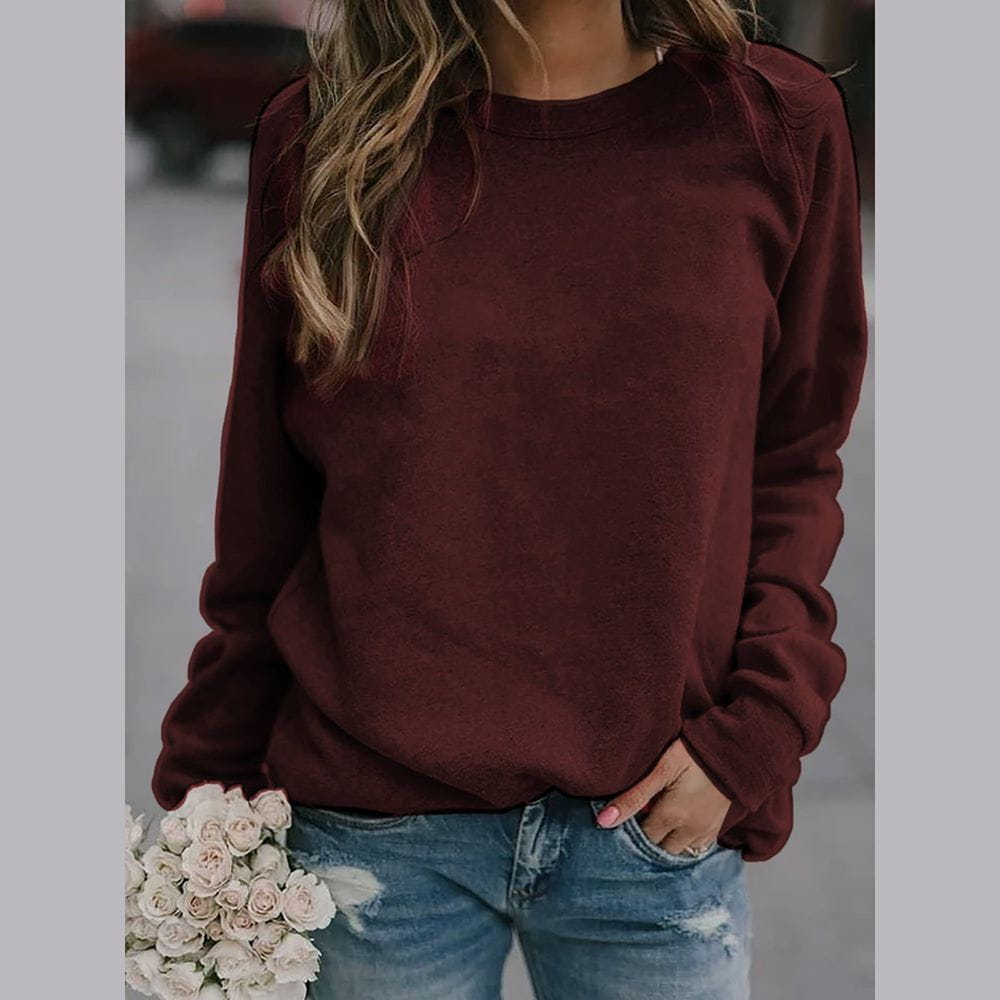 Lavinque Sweater Bourgogne / S Sweatshirt Basique à Manches Longues | Confort Décontracté | Doux & Polyvalent